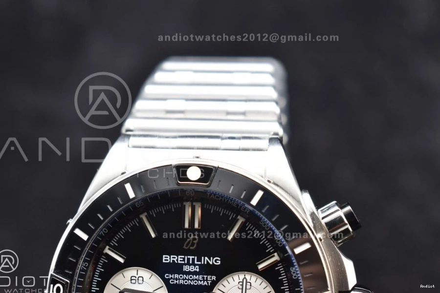 Black A7750 on SS 1:1 Chronomat Dial 44mm Edition BLSF Best B01 SS Bracelet 1105